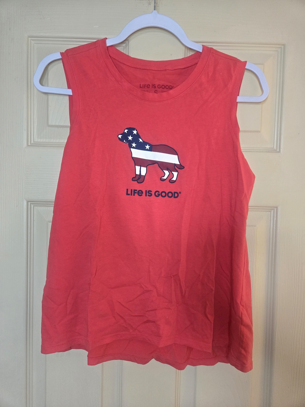 Life Is Good Patriotic Dog Tank